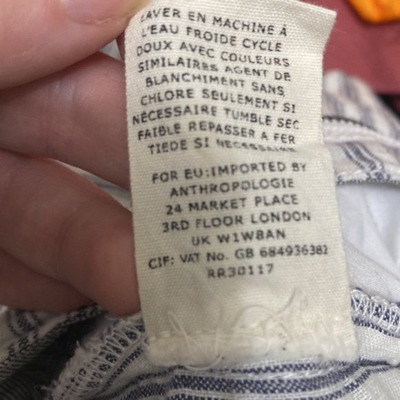 Anthropologie Marrakech Striped Zipper Waist Blue, White & Grey Skort Size 31 - Picture 11 of 12